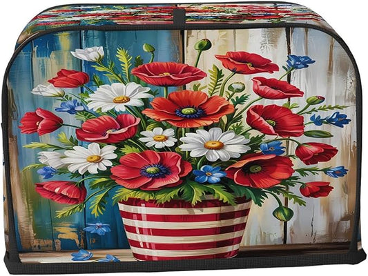 Toaster Cover 2 Slice Wide Slot kitchen 8Bread Toaster Oven Dustproof Cover Small Appliance Kitchen Covers Dust and Fingerprint Protection for Women Gift 2 Slice