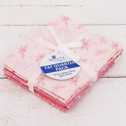 Threadart Exclusive 5 Fat Quarter Bundles - Light Pink Vintage Prints 100% Cotton Fabric - Premium 100% Cotton Quilting Fabric - No Duplicates - Full Size Fat Quarters 18"x21" - Light Pink
