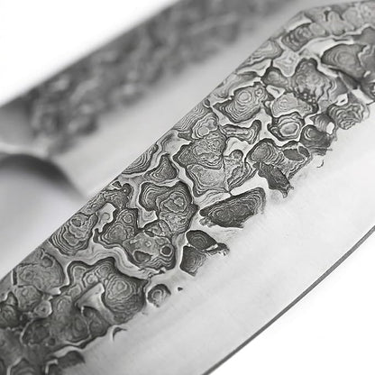 KOFERY Hand Forged Damascus Steel Butcher Knife Set with Knife Roll for Meat Cutting, Grilling & Smoking Meat, Essential BBQ Kit for Outdoor Camping, Pit Master Gifts for Men with White Handles