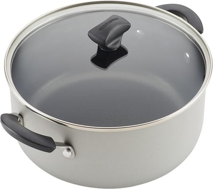 Farberware Cookstart Aluminum DiamondMax Nonstick Cookware Set, Kitchen Essentials, 5 Quarts, Silver