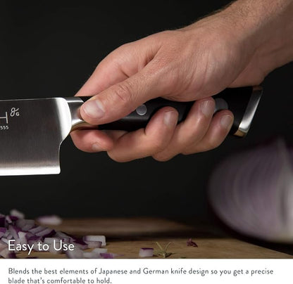 Greater Goods Premium 3-Ply 9Cr18 Steel Chef Knife, 8-Inch Professional Kitchen Knife with Full Tang Triple Rivet Handle