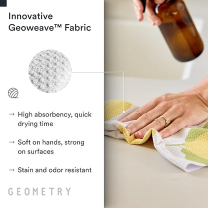 GEOMETRY Kitchen Tea Towels - Quick Dry Microfiber Dish Towels for Kitchen Sunny Lemons, 18" x 30" 1 Pack
