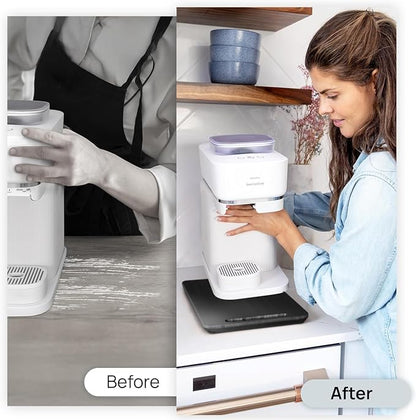 Ibyx Elegant Appliance Slider - Sliding Tray for Coffee Maker & Heavy Kitchen Appliances, Easy Slide, Made of Premium Bamboo, Space-Saving Kitchen Organizer, 40 lb Capacity, Black - 16 x 13 Inch
