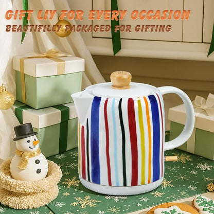 1.0-Liter Ceramic Electric Kettle, 1000W Rapid Boil, Tea Kettles Pot & Hot Water Boiler For Coffee & Tea, Teapot Auto Shut-Off, Boil-Dry Protection (A19)
