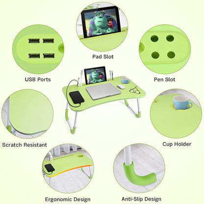 Slendor Laptop Desk Foldable Bed Table Folding Breakfast Tray Portable Lap Standing Desk Notebook Stand Reading Holder for Bed/Couch/Sofa/Floor