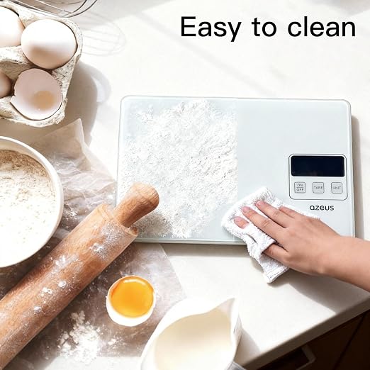 AZEUS Food Scale with USB Rechargeable, Digital Kitchen Scale with 6 Units, High Precision to 0.04 oz /11lbs Capacity, Weight Range from 3g-5000g