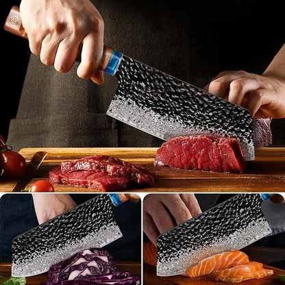 KEENZO Damascus Chinese kitchen knife 8 inch,Professional kitchen knives,Sharp Damascus knife,Ergonomic rosewood handle with gift box for Home & Restaurant