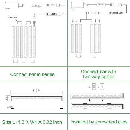 AIBOO LED Under Counter Light Rigid Bar Kit, Plug in Corded 12V LED Under Cabinet Lighting Dimmable with Switch for Counter Shelf Showcase Display Lighting (6 Panels,Daylight White) (Pack of 2)