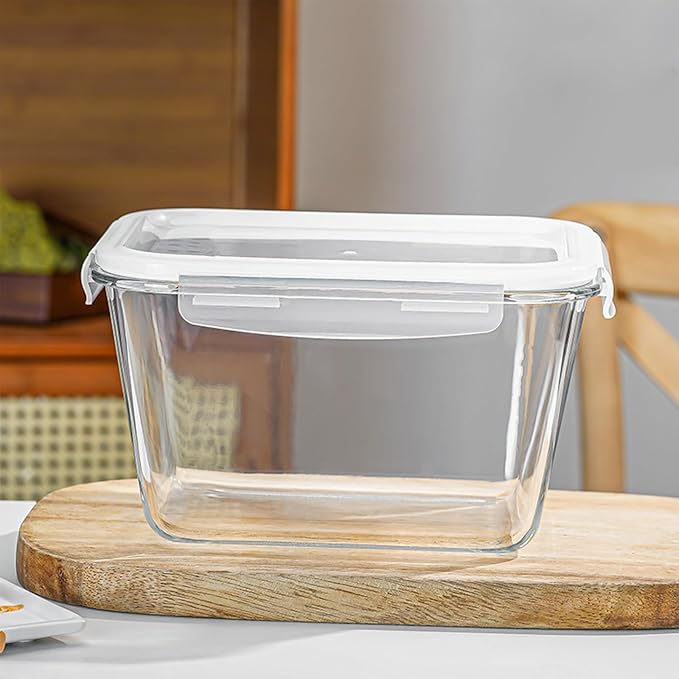 88Oz 2-Piece Large Glass Food Storage Containers - Family Size Set with Locking Lids, BPA-Free & Leak-Proof - Microwave & Oven Safe for Baking, Meal Prep & Leftovers