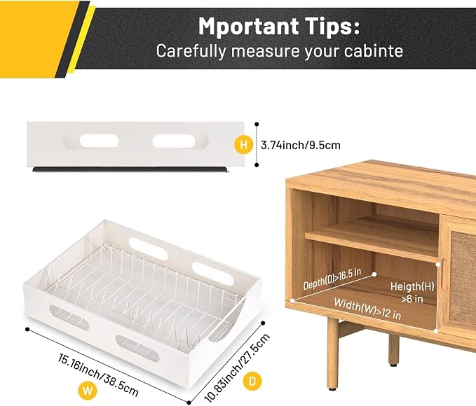 Pull Out Cabinet Organizer - Smoothly Sliding Drawers for Cabinet Carbon Steel Sturdy Slide Out Drawers for Kitchen Cabinet, Pantry, Bathroom (White)