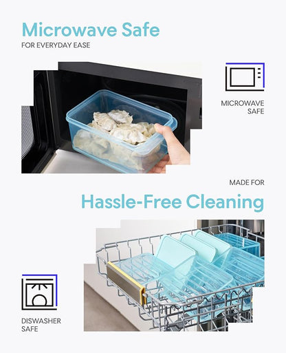 LocknLock Freezer Fit Plastic Freezer Containers | Airtight Stackable Food Storage for Meal Prep | Microwave & Dishwasher Safe | BPA Free Freezer Container with Lid, 450ml