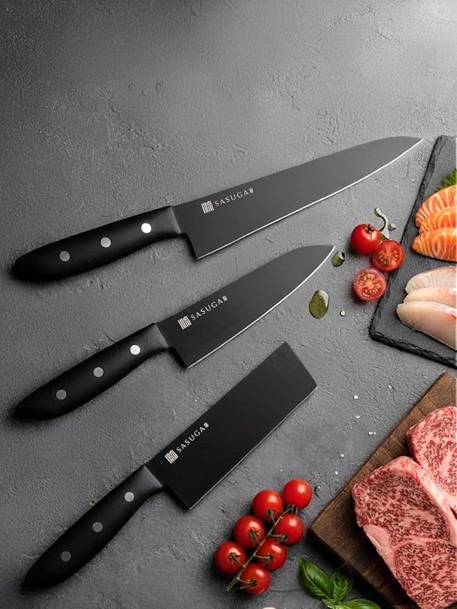 SASUGA Lightweigth Japanese Gyuto Chef’s Knife 210mm – Made in Japan | Molybdenum-Vanadium Stainless Steel | Razor-Sharp, Rust-Resistant Blade for Meat, Fish & Vegetables