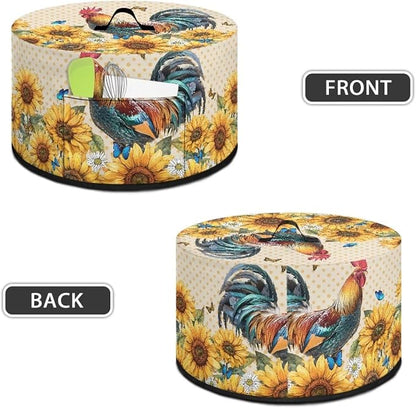 Sunflower Rooster Slow Cooker Dust Cover Compatible with 6-8 qt Crock for Pot Daisies Small Kitchen Appliance Decor Dust Cover Butterflies