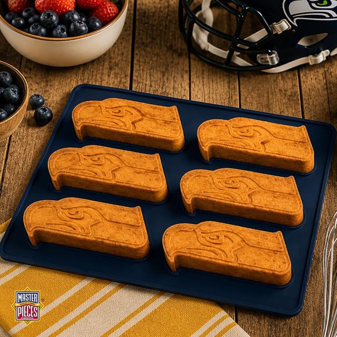 FanPans NFL Seattle Seahawks Silicone Muffin Pan - Oven & Dishwasher Safe - Perfect for Seahawks Snacks & Gifts