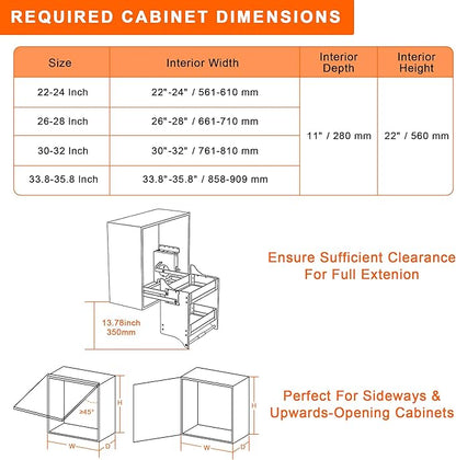 Pull Down Shelf,2-Tier Organizer for Upper Cabinets - Fits 26-28 Inch Wide Upper Cabinets, Heavy Duty Chrome Steel, Space Saving Storage Solution,black