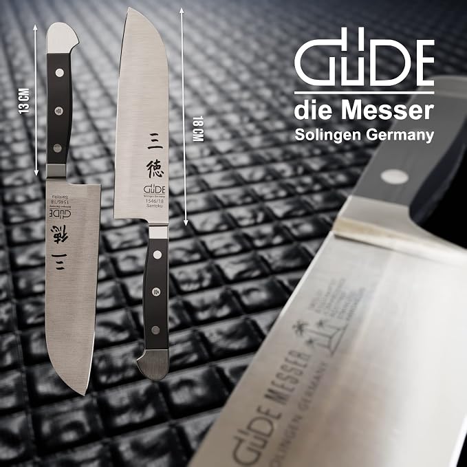 Güde Alpha Series Hand Forged/Sharpened Santoku Knife, 7-in - Ice Hardened Steel - Made in Solingen, Germany Since 1910