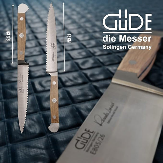 Güde Alpha Barrel Oak Series - 5" Tomato Knife - Made in Solingen, Germany Since 1910 - Rare Oak Wood, Over 80 Years Old.
