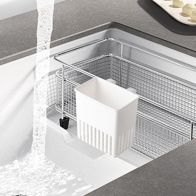 Cutlery Drying Rack - Utensil Drainer | Cutlery Drainer for Sink | Drying Rack Holder | Kitchen Drying Basket | Spoon Knife and Fork Storage Basket | Silverware Holder (White a 2pcs)