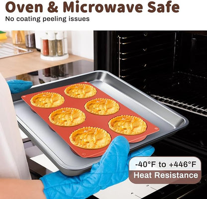Ocmoiy 4 Inch Silicone Egg Molds for Baking/Jumbo Muffin Top Pans, 3 Pack Non-Stick Large Round Molds for Hamburger Bun, English Muffin, Tarts, Pies, Corn Bread, Egg Sandwich Breakfast
