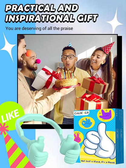 Gifts for Fathers Day Boys Girls Teens Kids: Thumbs Up Lazy Phone Stand Holder for Desk Funny Gadgets Teenage Tween Man Woman Dad Mother Mom Husband Wife Adults Stocking Stuffers Who Have Everything