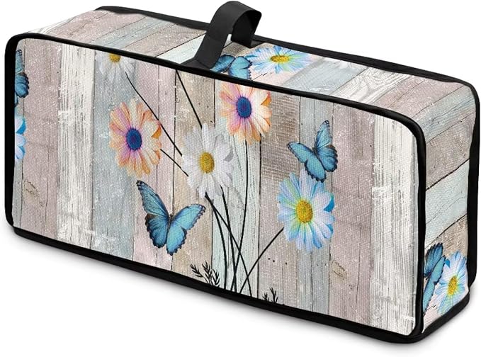 Slim Toaster 2 Slice Compact Thin Cover for 2 Slice Slim Toaster, Butterfly Daisy Dust Covers for Kitchen Appliances, Easy to Fold and Carry Water-Resistant