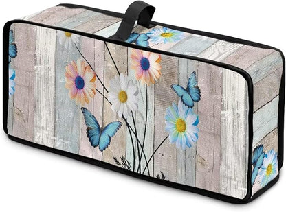 Slim Toaster 2 Slice Compact Thin Cover for 2 Slice Slim Toaster, Butterfly Daisy Dust Covers for Kitchen Appliances, Easy to Fold and Carry Water-Resistant