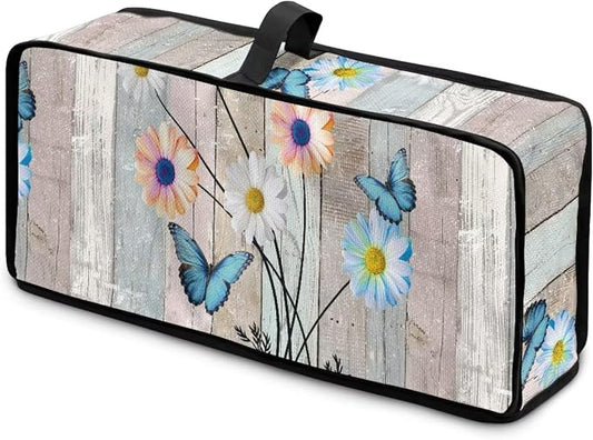 Slim Toaster 2 Slice Compact Thin Cover for 2 Slice Slim Toaster, Butterfly Daisy Dust Covers for Kitchen Appliances, Easy to Fold and Carry Water-Resistant