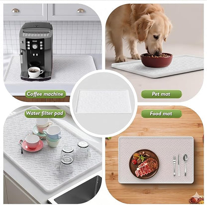 Silicone Coffee Mat 19" x 12", Waterproof Coffee Bar Mat, Spill-Proof Coffee Maker Mat for Kitchen Counter, Non-Slip Coffee Machine Mat, Durable Counter Protector