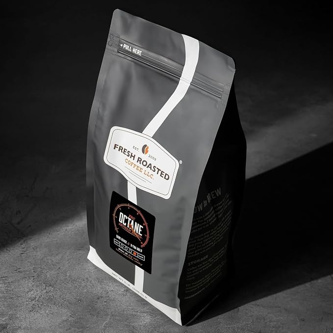 Fresh Roasted Coffee, Octane Whole Bean Coffee, Dark Roast, Kosher, 5 lb (80 oz)
