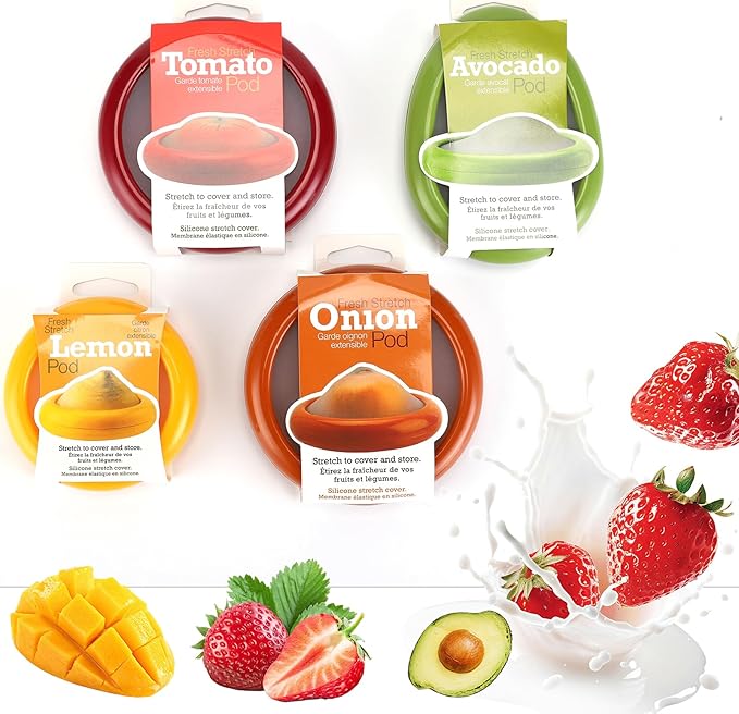 Winb Avocado Saver & Onion Storage Reusable Fruit and Veggie Savers - Ideal for Avocados, Tomatoes, Apples, Garlic, Onions, and More (Lemon saver)
