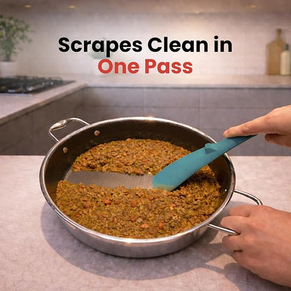 Silicone Spoon Spatula for Cooking - Multifunction Scoop Spatula Spoonula - Heat Resistant Cooking Spoon for Nonstick Cookware - Large Silicone Kitchen Spoon - Seamless Design (Teal/Khaki,2pcs)