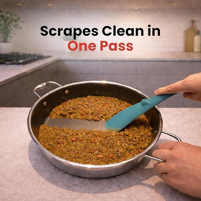 Silicone Spoon Spatula for Cooking - Multifunction Scoop Spatula Spoonula - Heat Resistant Cooking Spoon for Nonstick Cookware - Large Silicone Kitchen Spoon - Seamless Design (Teal,1pc)