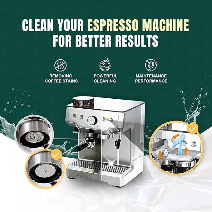 Espresso Machine Cleaning Tablets Expresso Maker Backflush Oil Remover 120 Tabs Compatible with Breville Barista Express, Gaggia, Delonghi, Jura, Philips