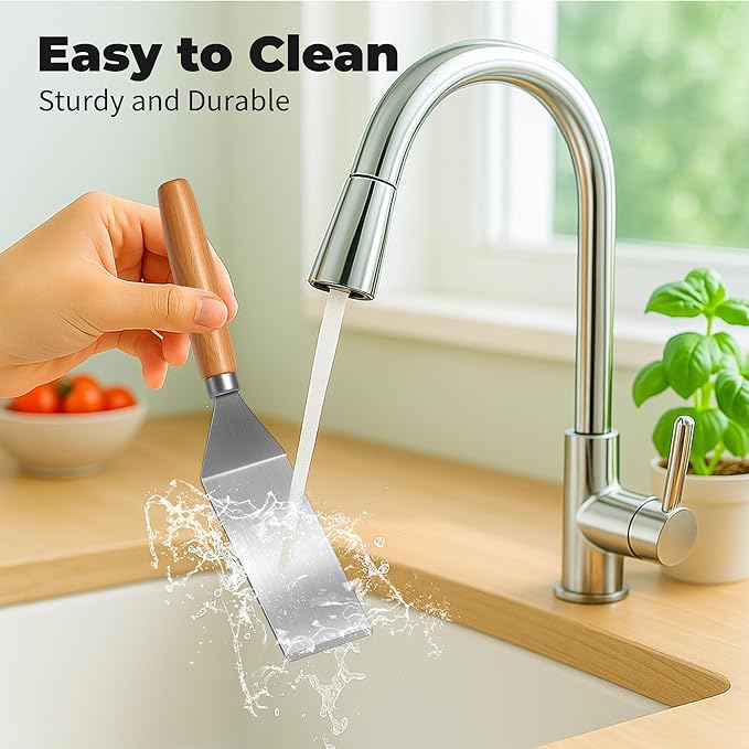 2Pcs Stainless Steel Spatula Set,Mini Serving Spatula for Kitchen Use,Metal Spatula for Cooking with Heat Resistant Handle,Metal Spatulas for kitchen use for Pancakes、Lasagna、Brownies、Cake and Cookie