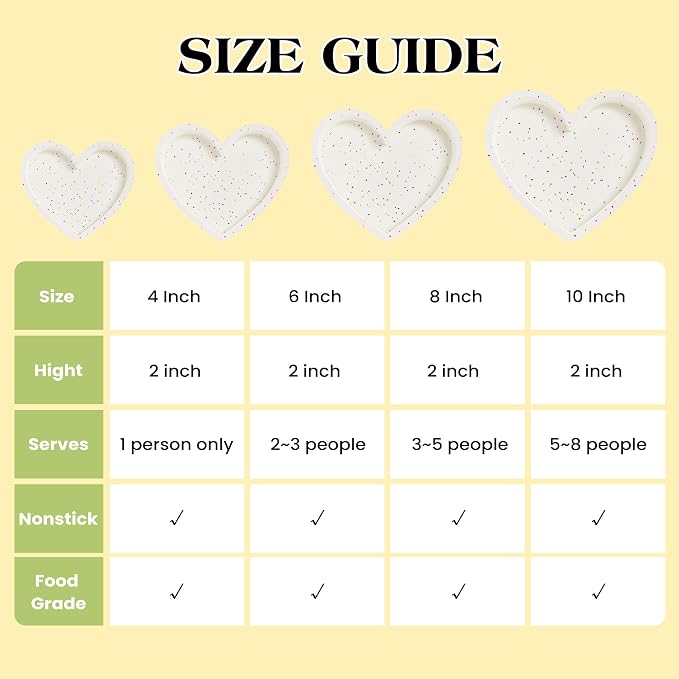 10 Inch Heart Shaped Silicone Cake Pans Set of 3, Large Nonstick Heart Baking Molds for Oven/Air Fryer, Food Grade Easy Release Heart Pan（Cream）