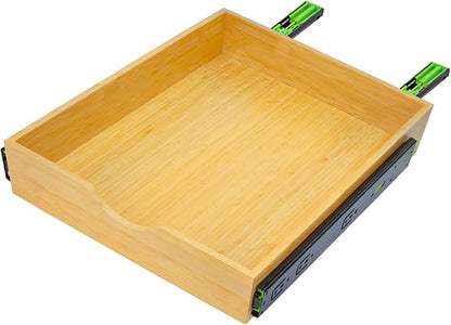 MinBoo Bamboo Pull Out Drawers for Cabinets 14" W x 21" D,Gliding Soft Close Shelves for Kitchen, Pantry, and Storage Organization,Pull Out Cabinet Drawer, Cabinet Drawers Slide Out