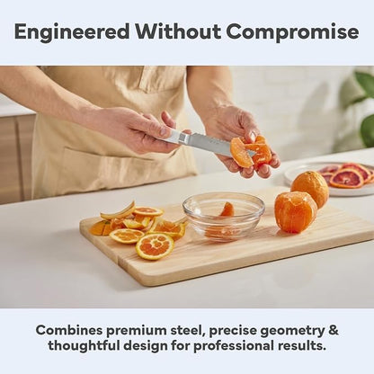 Misen Serrated Bread Knife - High-Carbon Japanese AUS8 Steel - Perfect for Soft Foods, Bread, Pastries, and Fruits - Verstatile Slicer, Razor-Sharp Edge, Durable Blade, Ergonomic Handle - 5", White