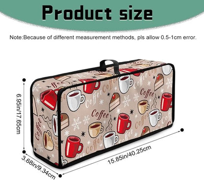 Coffee Print Thin Toaster Cover 2 Slice Dustproof & Water-Resistant 2 Slice Slim Toaster Cover, Easy to Fold and Store Dust Covers for Kitchen Small Appliances