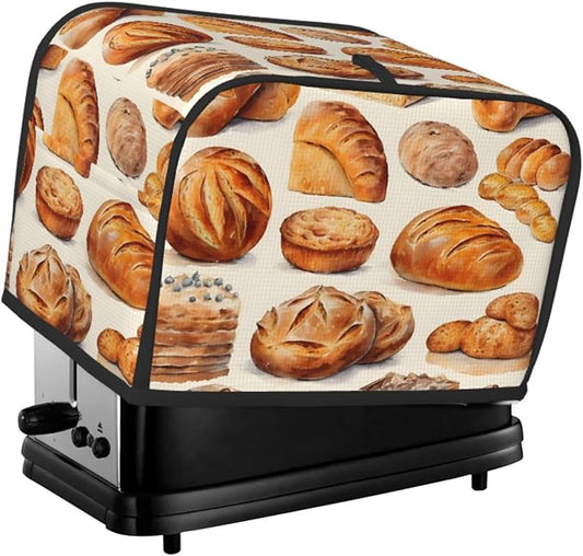 Modern Watercolor Bread 2 Slice Toaster Cover, Dustproof, Fingerprint Protection, Kitchen Appliance Cover, Toaster Bag
