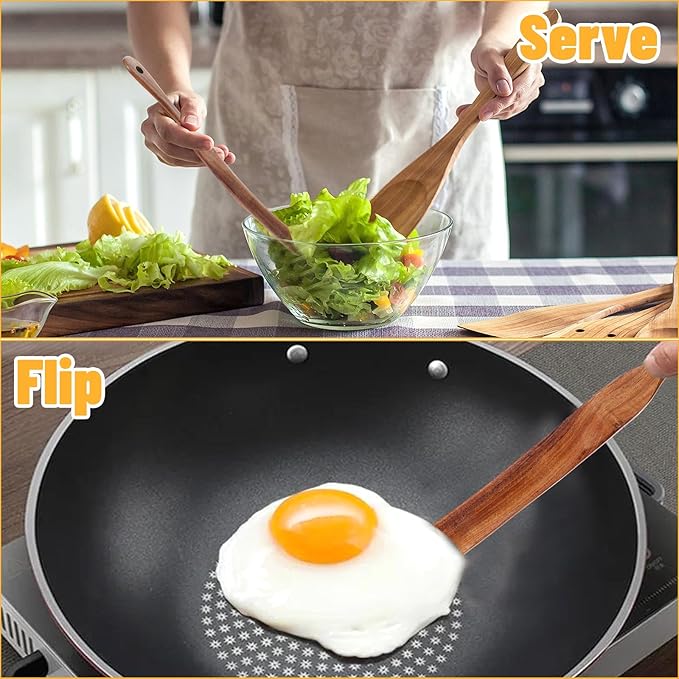 11Inch Skinny Wooden Spurtle Spatula Sourdough Mixer Bread Stirring Spatula Wood Utensil Tool Flat Stirring Stick Bread Spatulas for Dough Cooking Spreading Baking Whisking Mixing Jar Scraping