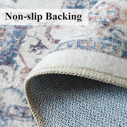 Washable 3x4 Entryway Area Rugs: Farmhouse Non-Slip kitchen Sink Floor Mats Water-Resistant Small Carpet for Bathroom Living Room Thin Soft Doormat Easy-Clean Decorative Rug for Pets Family(3x4,Brick)
