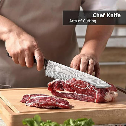 Chef Knife 8 Inch - Razor Sharp High Carbon Stainless Steel Kitchen Knife, Multipurpose Cooking Knife for Chopping Meat & Veggies, Ideal Gift