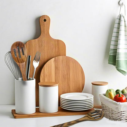 12 Inch Large Acacia Wooden Spoon, Slotted Spoon with Hole Cooking Spoon, Non-Stick Kitchen Utensils for Mixing, Stirring, Serving & Baking ﻿