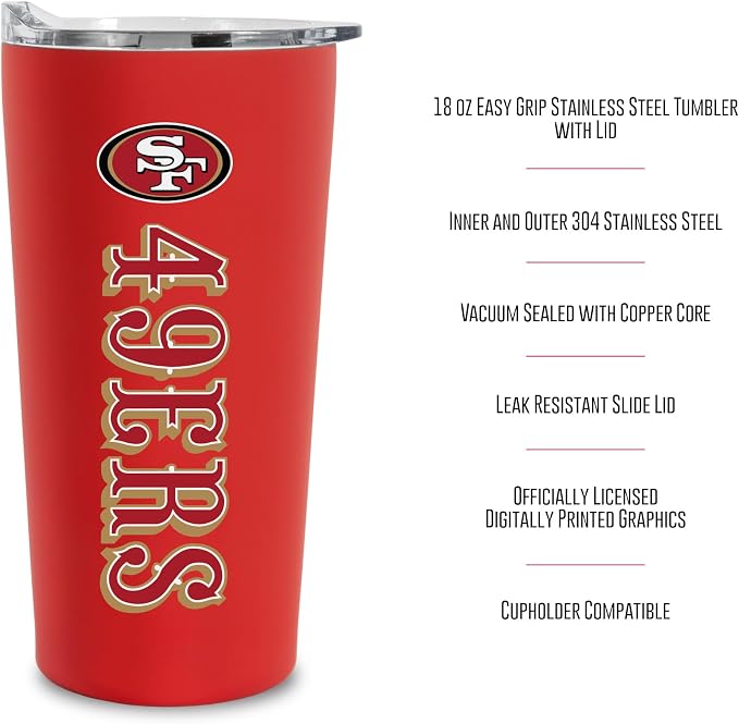 Rico Industries NFL Football Soft Touch, Easy Grip Tumbler