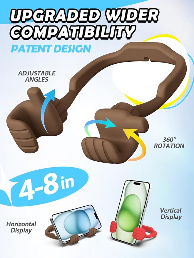 Gifts for Teens Girls Women Kids Cell Phone Stand: UPGRADE Adjustable Thumbs Up Lazy Phone Holder for Desk Cool Gadgets Fun Birthday Gifts Stocking Stuffers Ideas for Teenager Daughter Mom Wife Her
