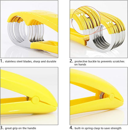 FireKylin Banana Slicer,ABS + Stainless Steel Fruit and Vegetable Salad Peeler Cutter Kitchen Tools For Banana,Strawberry,Grape（1 pcs）