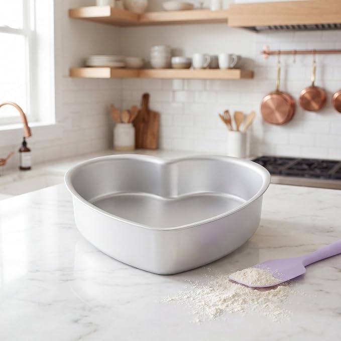 Heart Shaped Cake Pans, 9 × 3 Inch, Set of 2 | Aluminum, For Wedding, Party, Family Occasions, For Chocolate, Bread