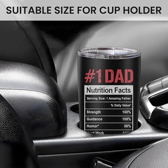 SANDJEST Dad Gifts, Best Dad Ever 20oz Insulated Tumbler with Lid Double-wall Insulated Stainless Steel Mug - Coffee Cup for Outdoor Travel Sport Office, Gift for Birthday Father’s Day