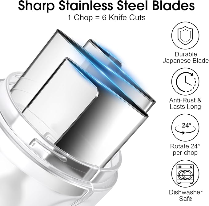 Vegetable Chopper Food Chopper, Veggie Cutter Manual Hand with Stainless Steel Blades & Soft Non-Slip Grip, Slap Onion Chop for Veggies Onions Garlic Nuts Salads - Dishwasher-safe