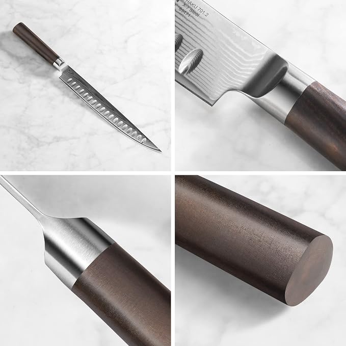 Cangshan HAKU Series 2-Piece Carving Set with Walnut Box, Forged X-7 Damascus Steel, 501158